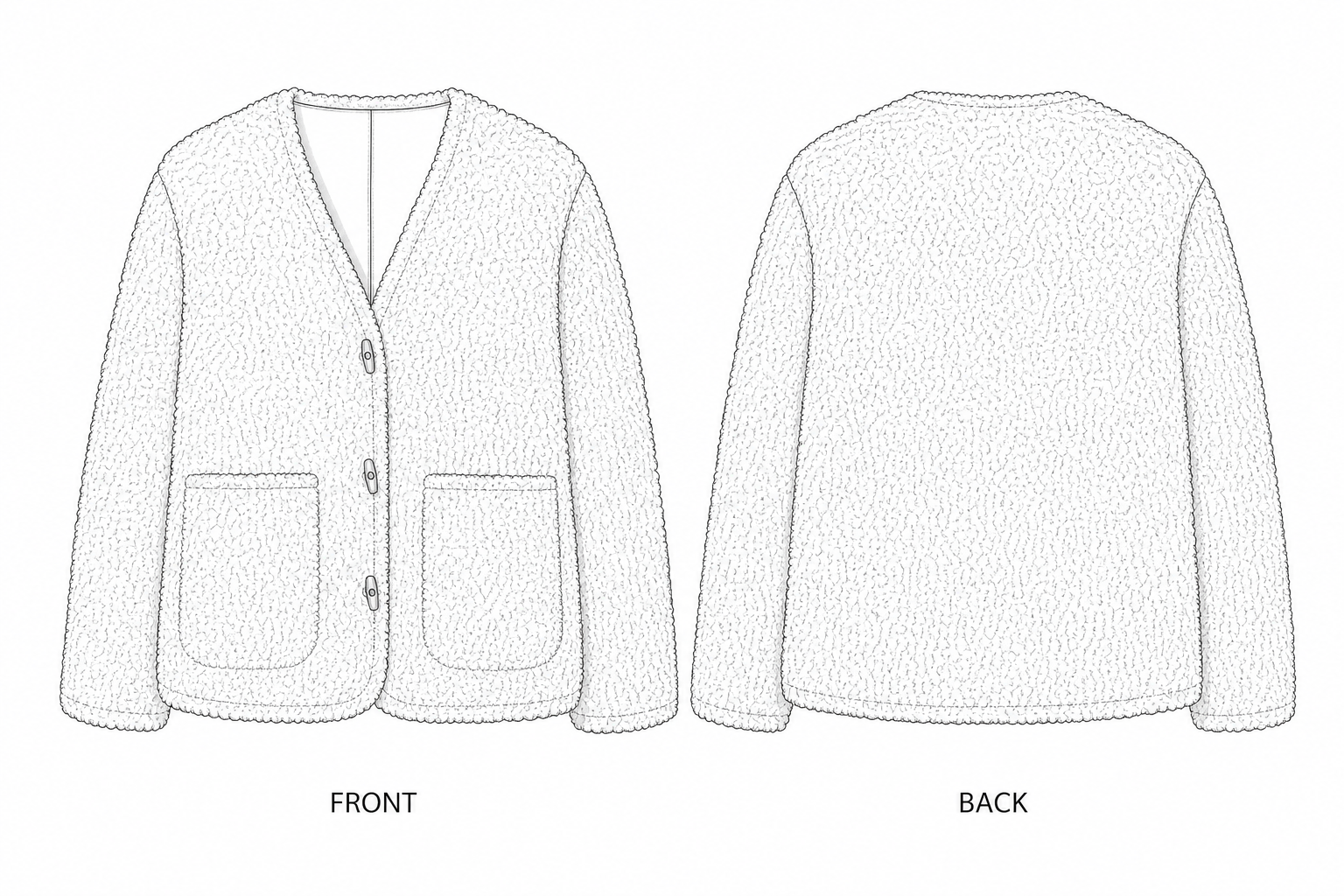 pattern-1355 front and back technical drawing