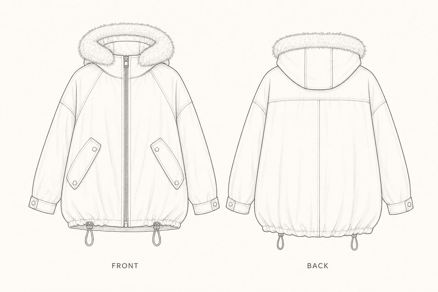 pattern-1356 front and back technical drawing