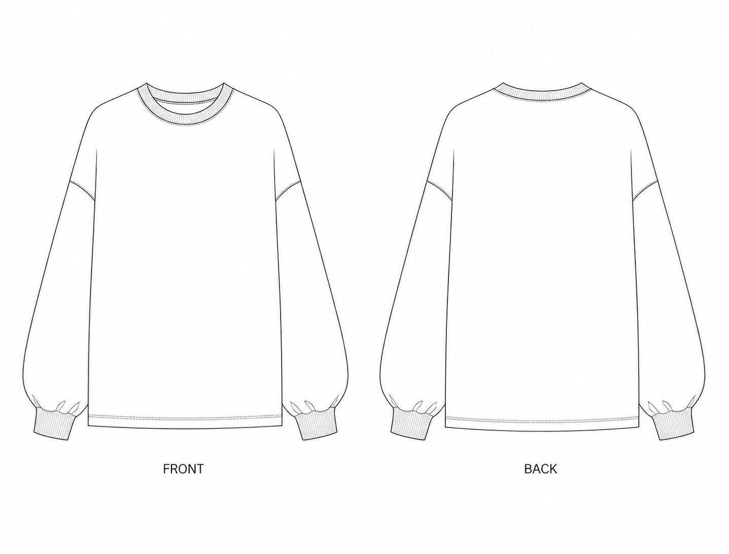 pattern-1360 front and back technical drawing