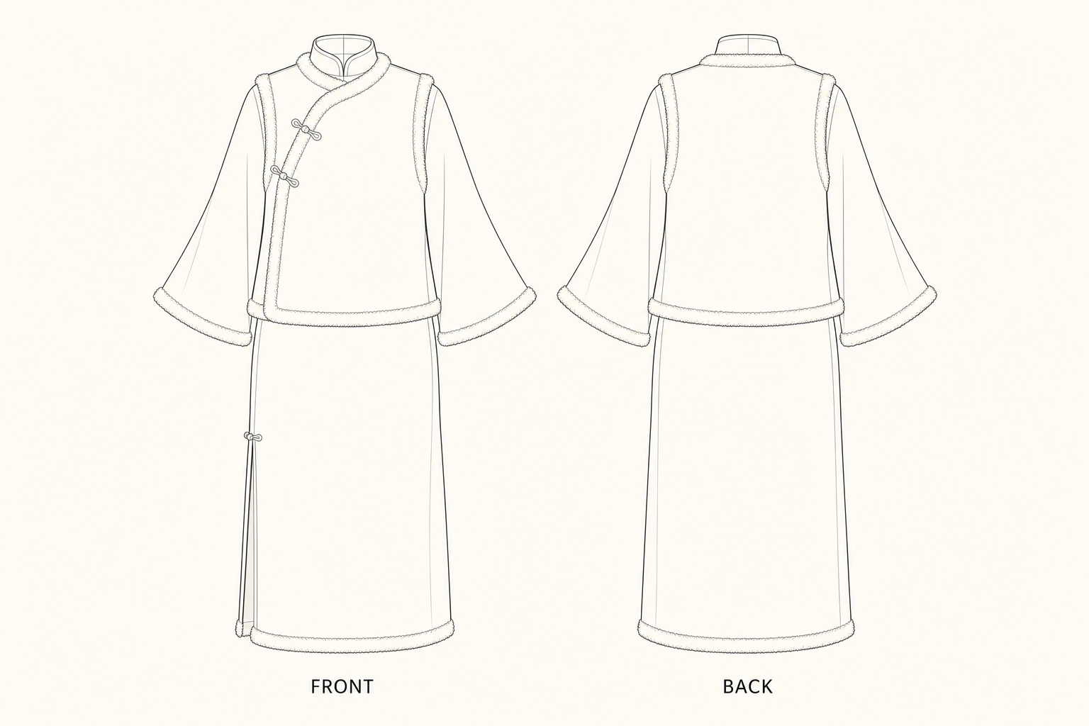 pattern-1362 front and back technical drawing