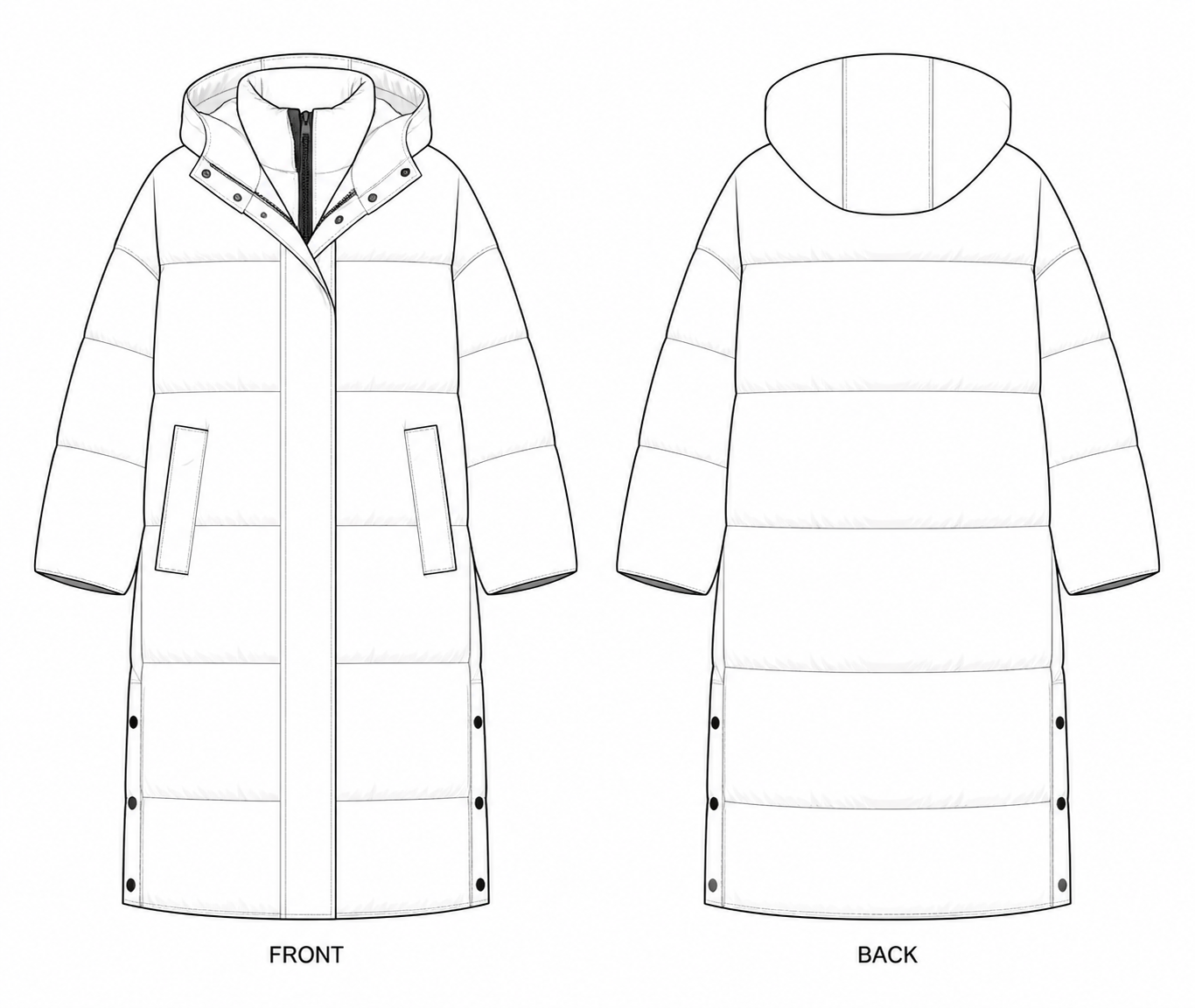 pattern-1363 front and back technical drawing