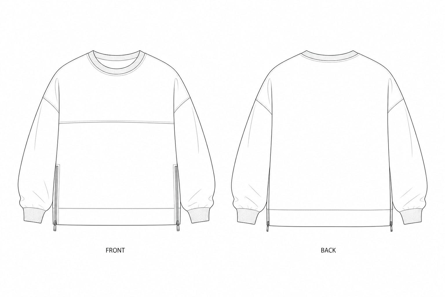pattern-1364 front and back technical drawing