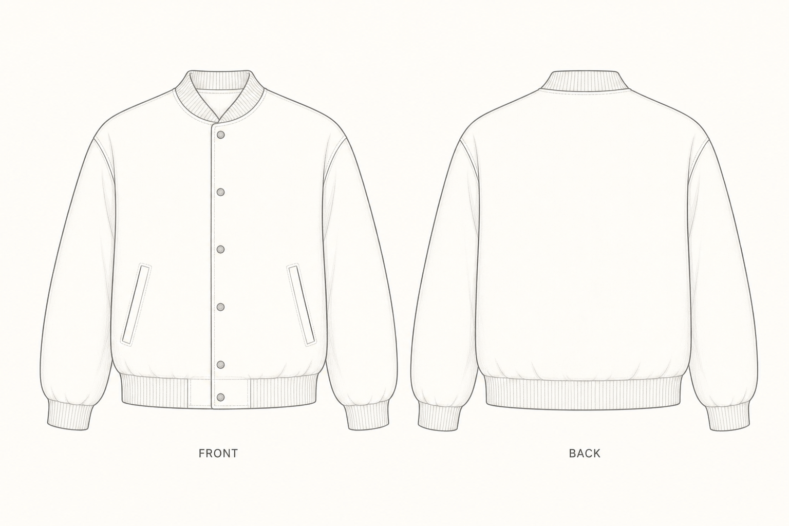 pattern-1365 front and back technical drawing