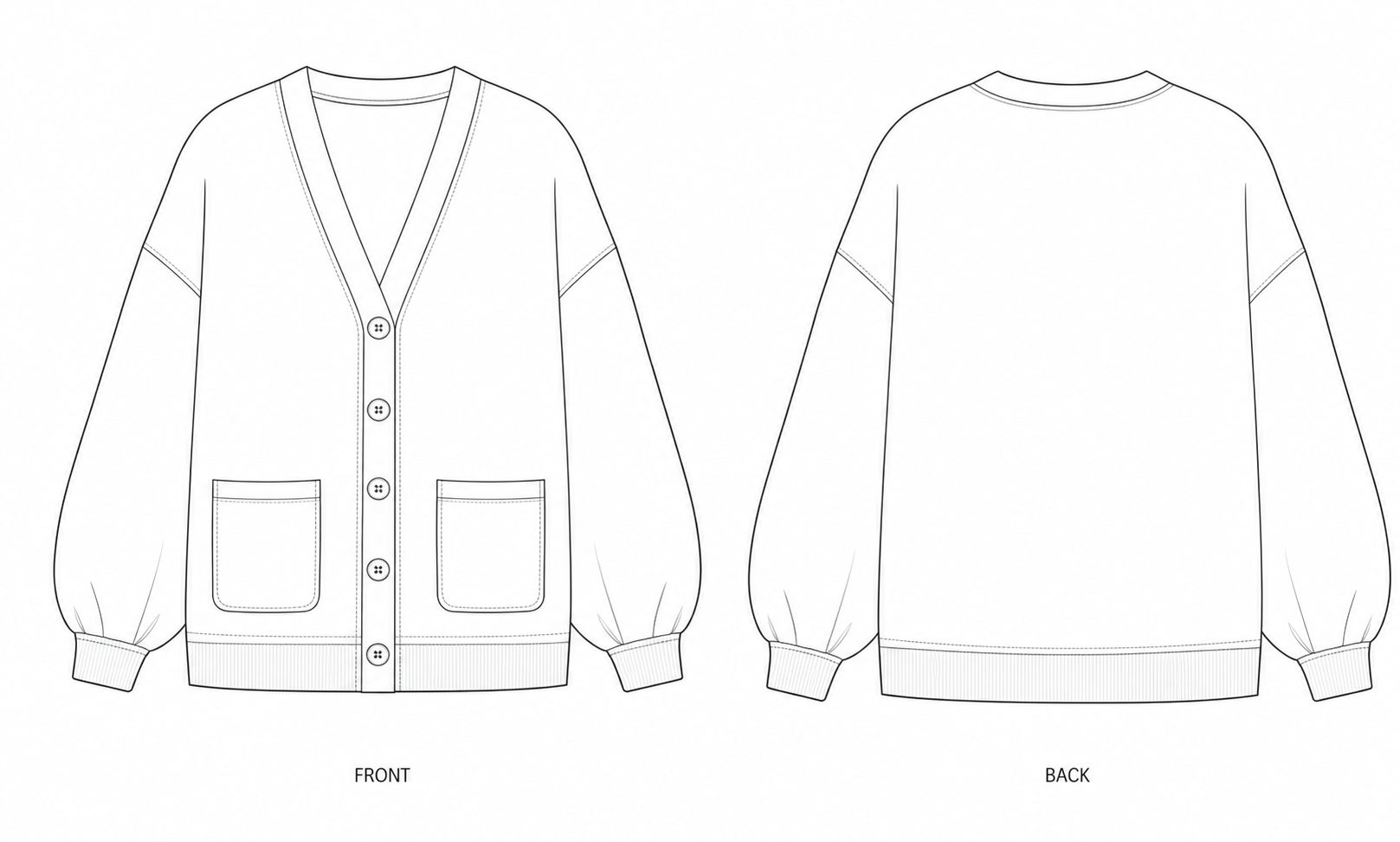 pattern-1372 front and back technical drawing
