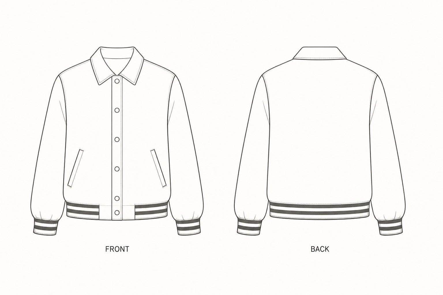 pattern-1373 front and back technical drawing