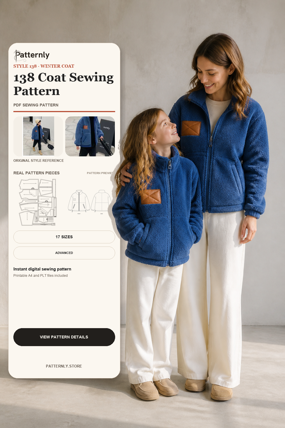 Family Fleece Jacket Sewing Pattern 138 cover