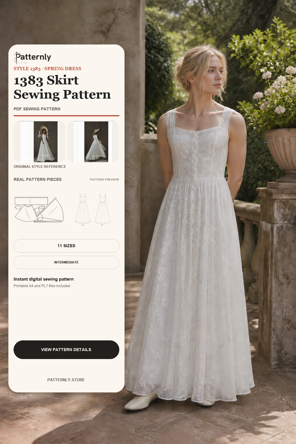 Camisole Maxi Dress Sewing Pattern 1383 cover
