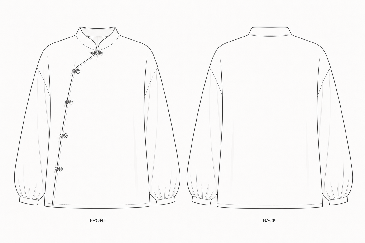 pattern-1401 front and back technical drawing