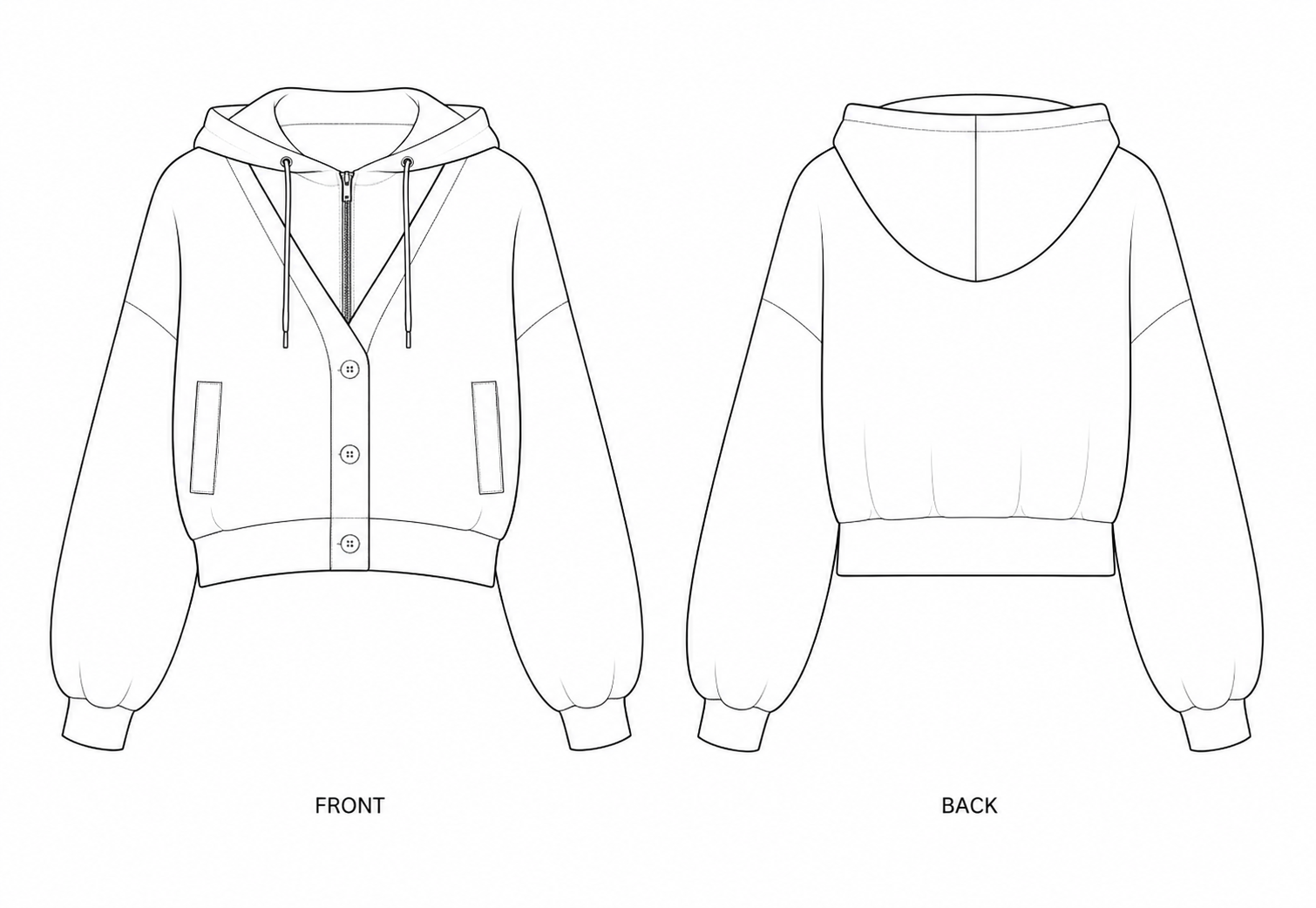 pattern-1402 front and back technical drawing