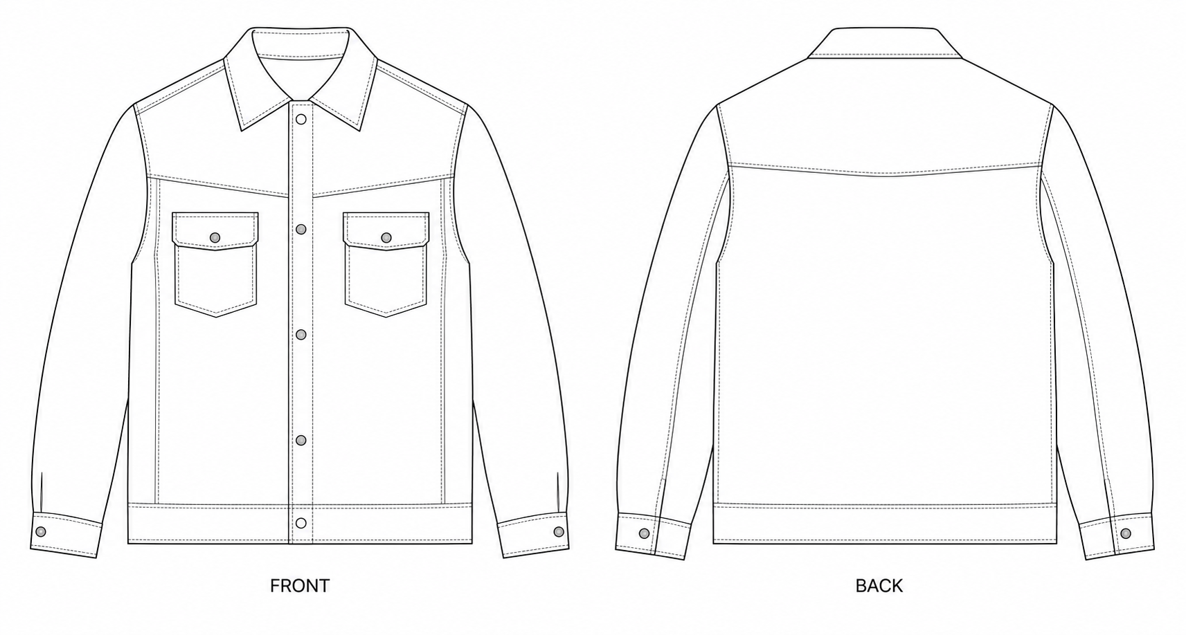 pattern-1405 front and back technical drawing