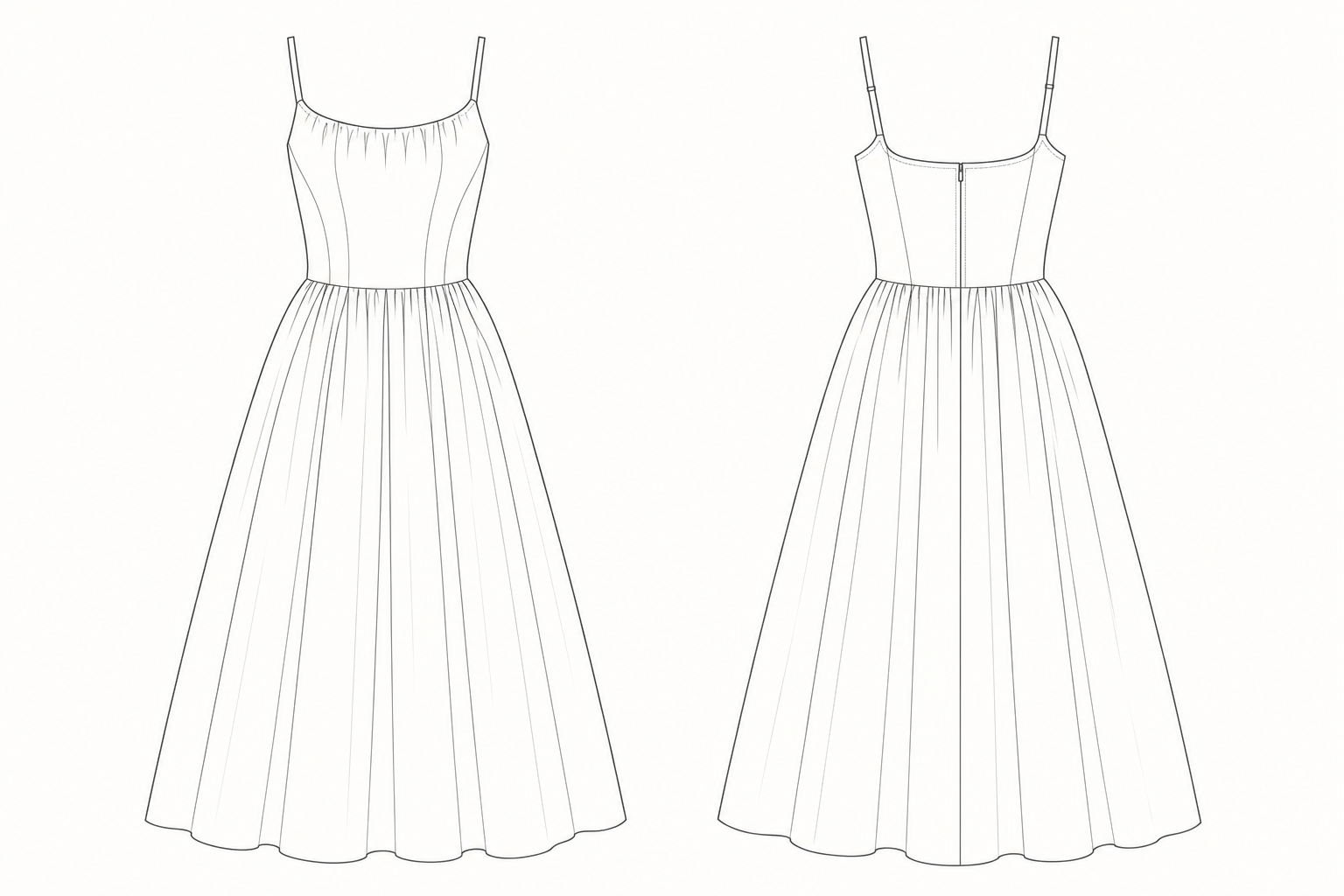 pattern-1407 front and back technical drawing