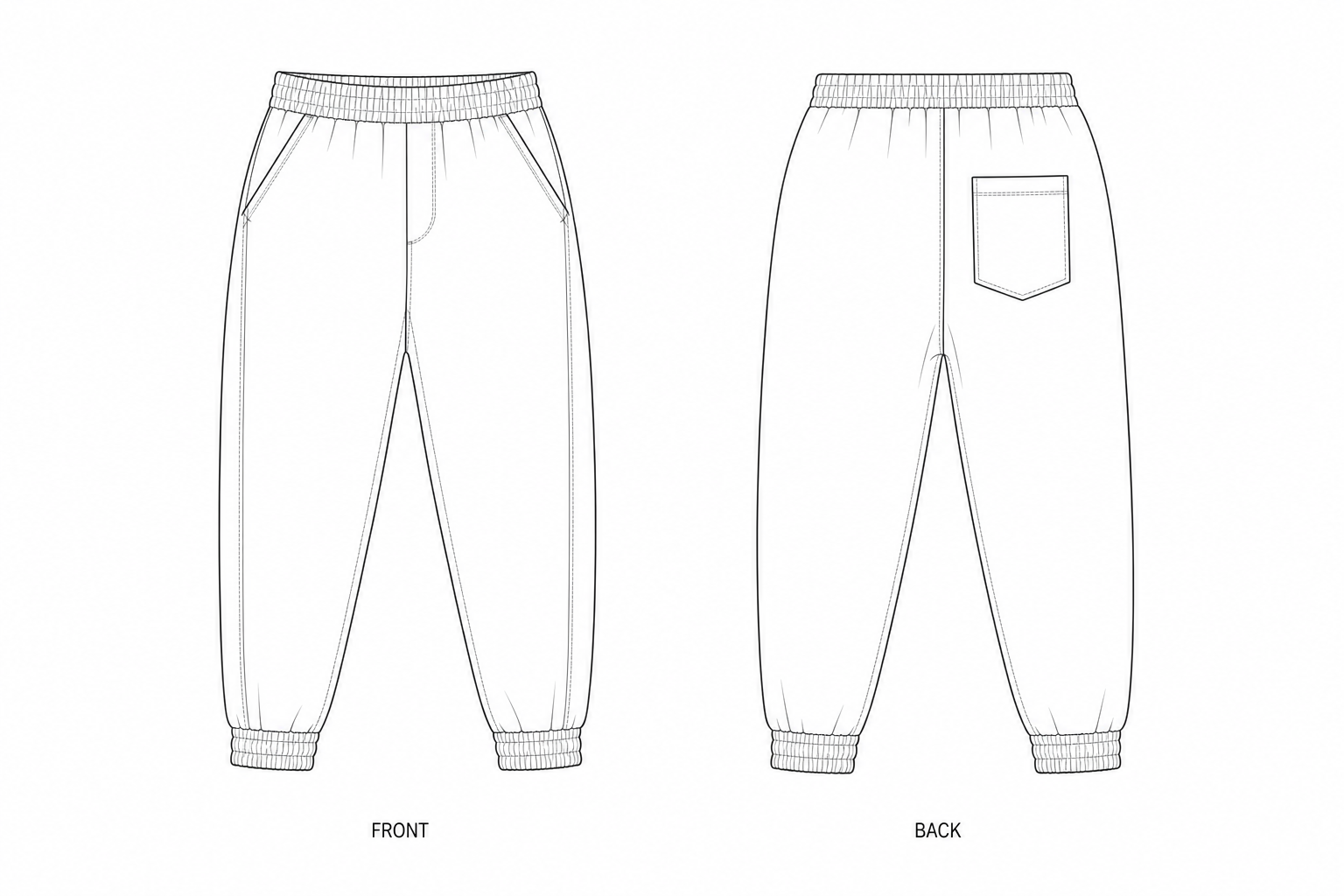 pattern-141 front and back technical drawing