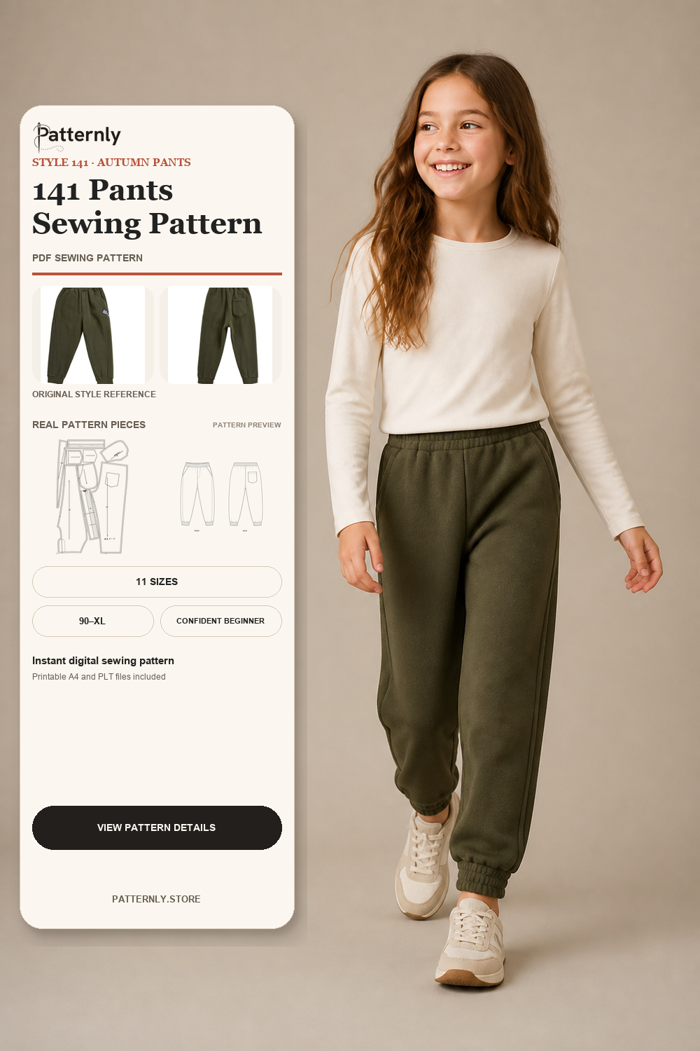 Children's Harem Pants Sewing Pattern 141 cover