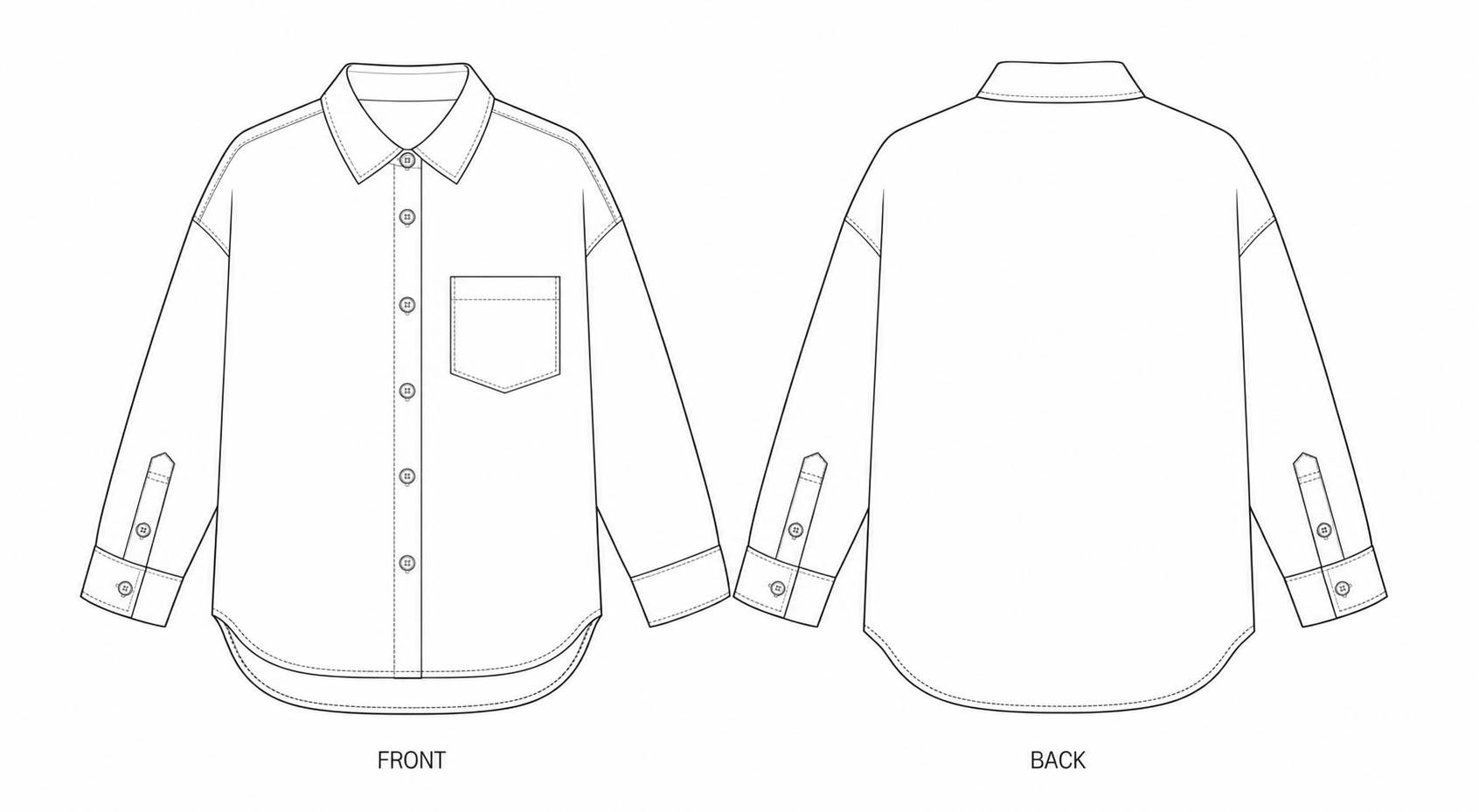 pattern-150 front and back technical drawing