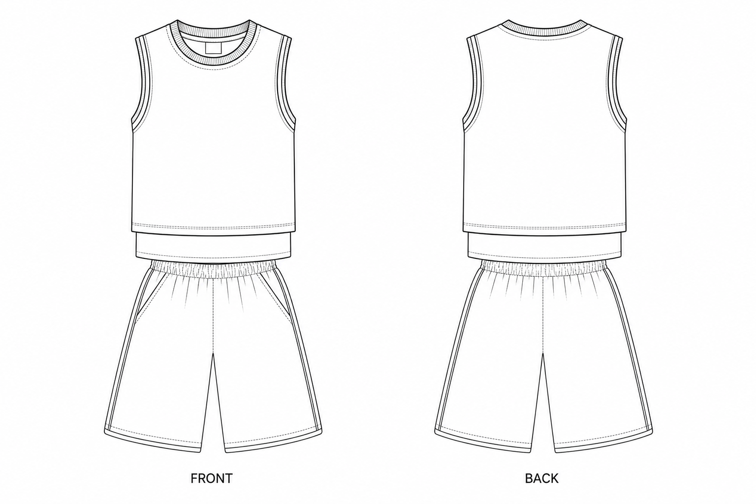 pattern-167 front and back technical drawing