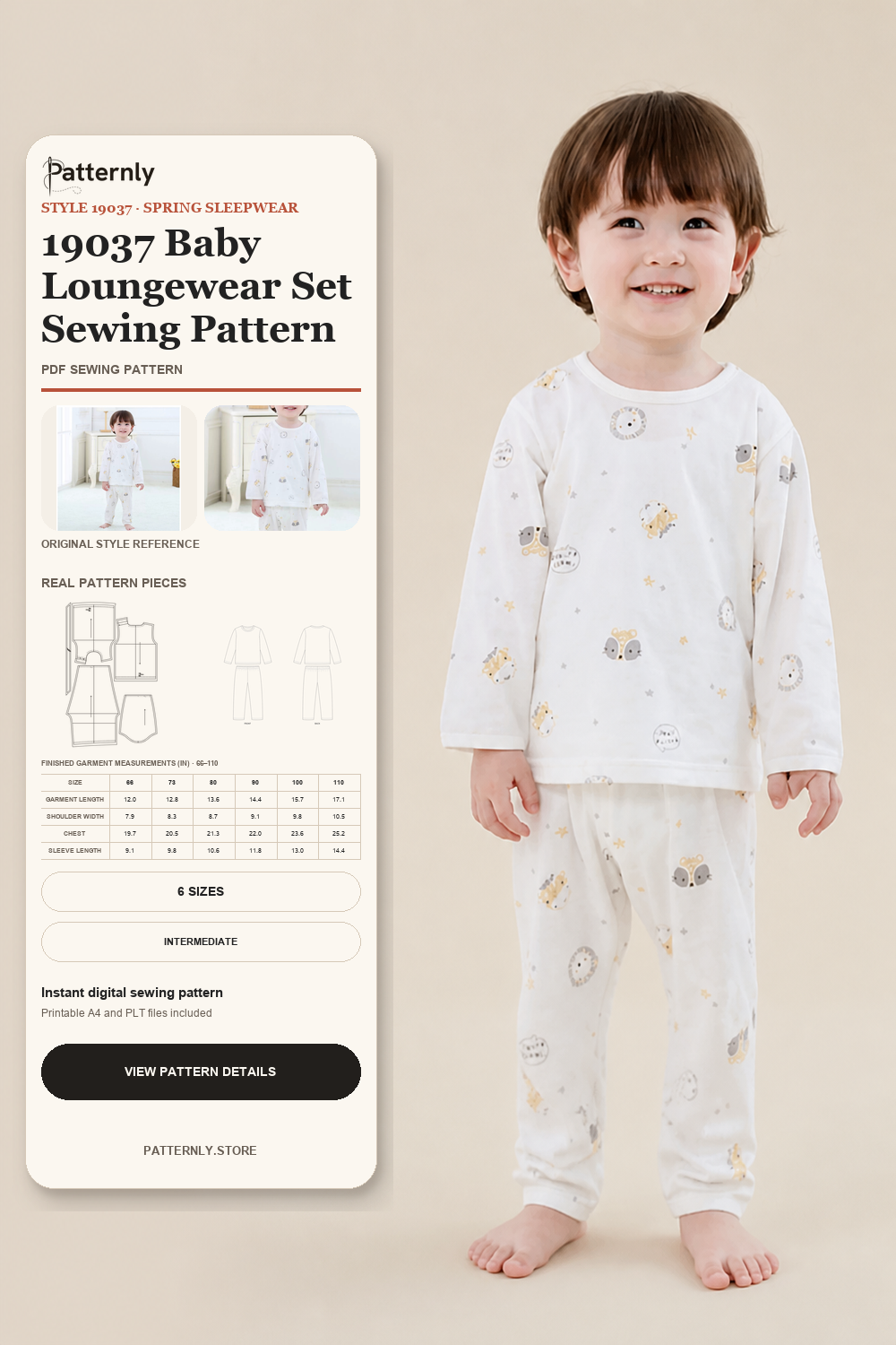 19037 Baby Loungewear Set Sewing Pattern cover