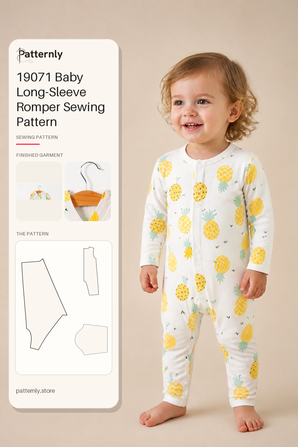 19071 Baby Long-Sleeve Romper Sewing Pattern cover