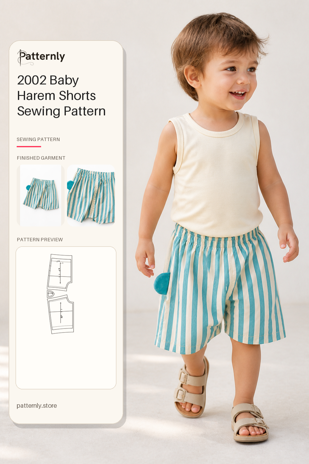 2002 Baby Harem Shorts Sewing Pattern cover