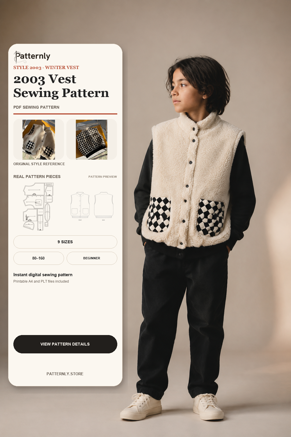 Reversible Fleece Vest Sewing Pattern 2003 cover