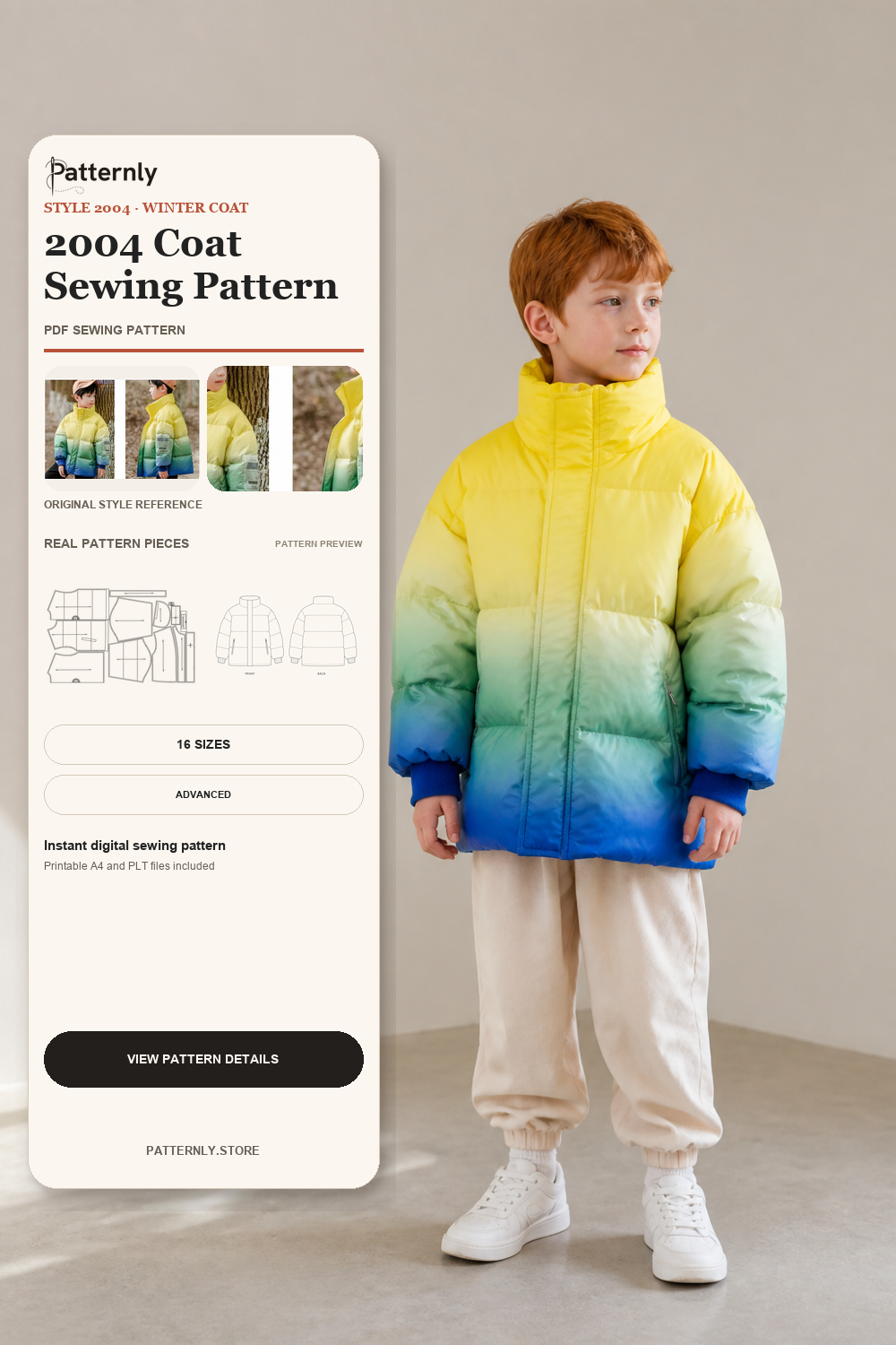 Family Puffer Jacket Sewing Pattern 2004 cover