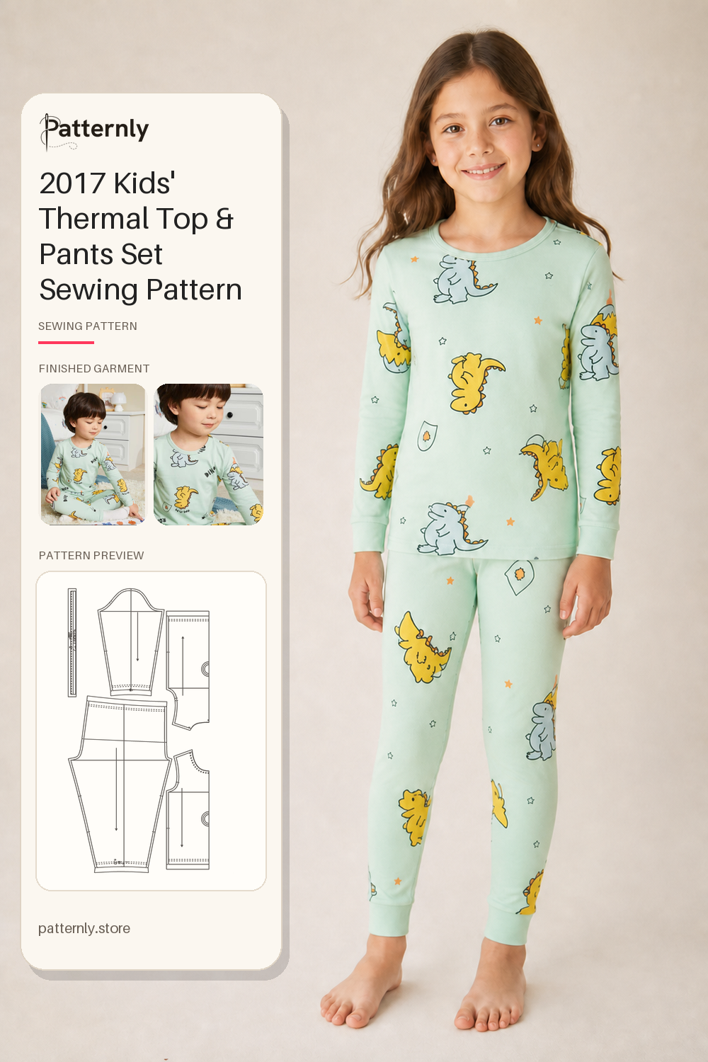 2017 Kids' Thermal Top & Pants Set Sewing Pattern cover