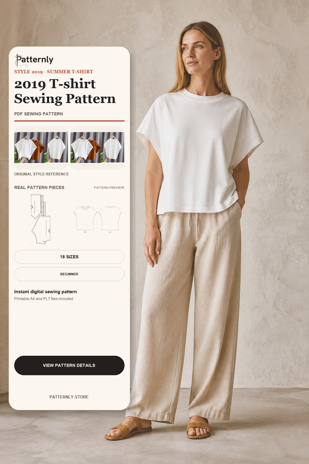 Family Batwing T-Shirt Sewing Pattern 2019 cover