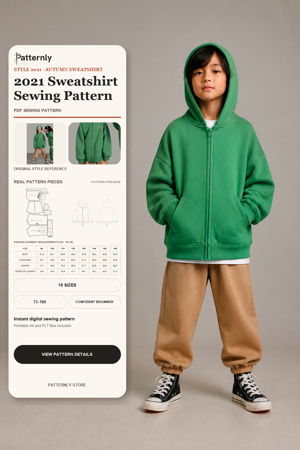 Hooded Sweatshirt Sewing Pattern 2021 cover