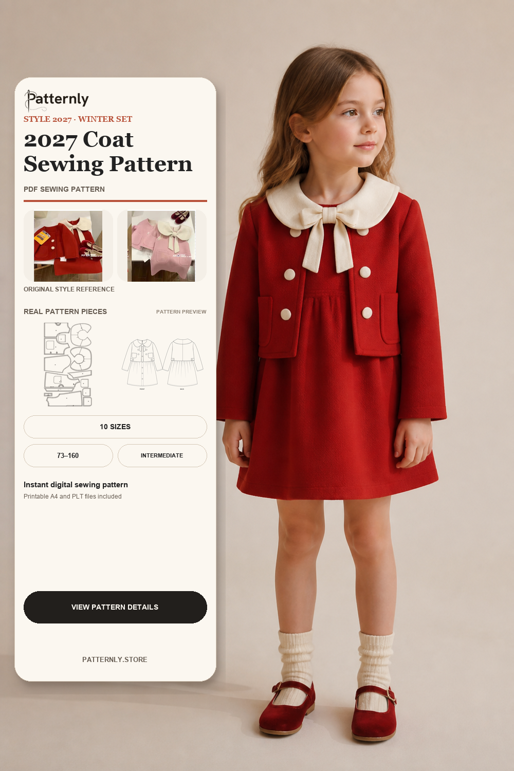 Girls' Pinafore Dress and Short Jacket Set Sewing Pattern 2027 cover