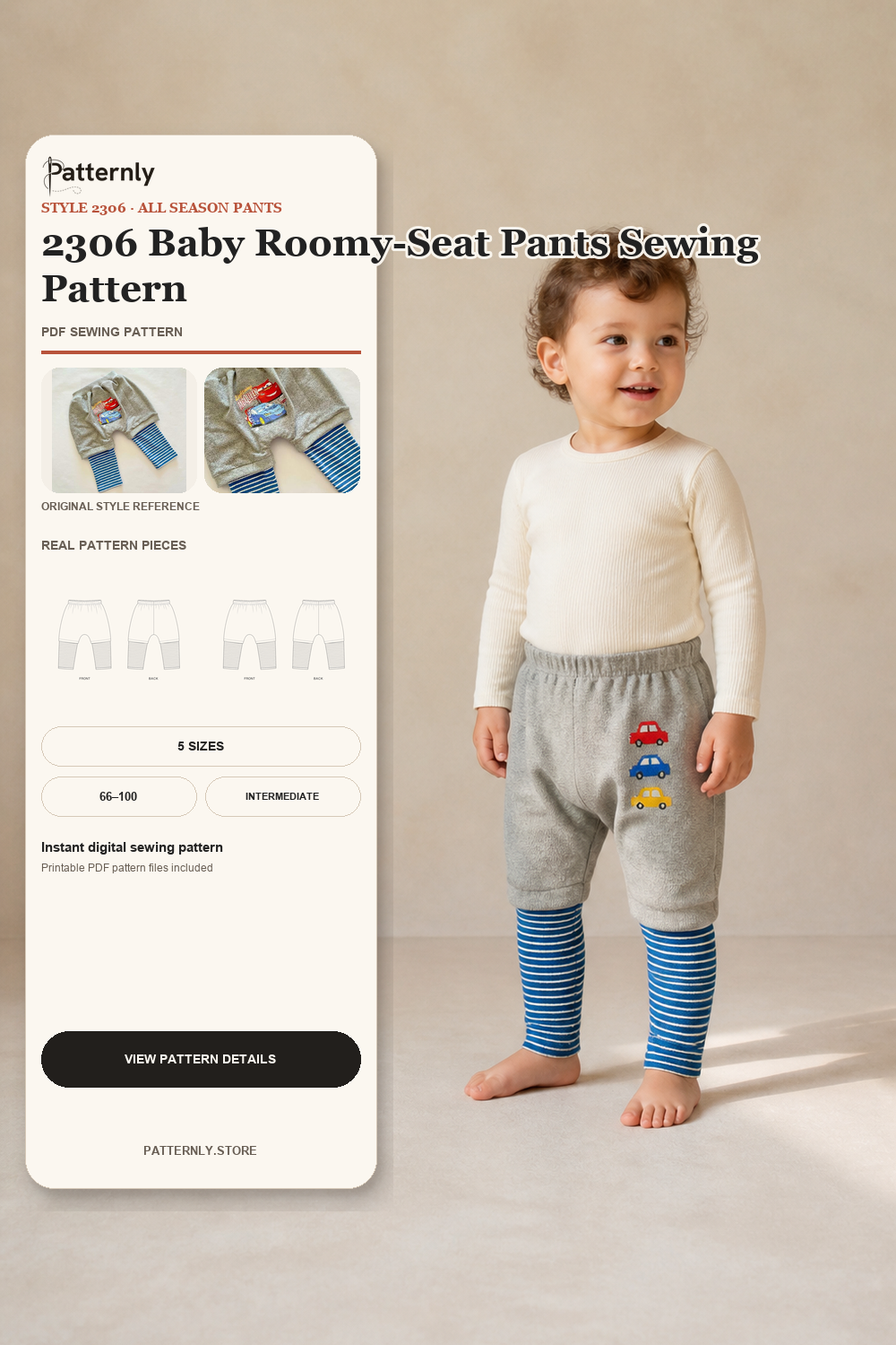 2306 Baby Roomy-Seat Pants Sewing Pattern cover