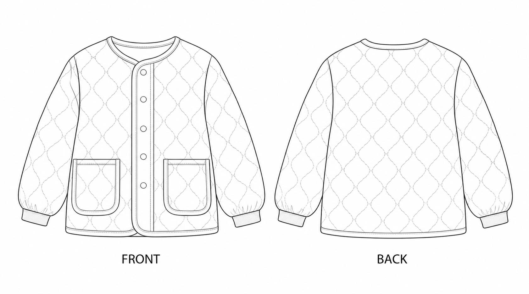 pattern-2310 front and back technical drawing