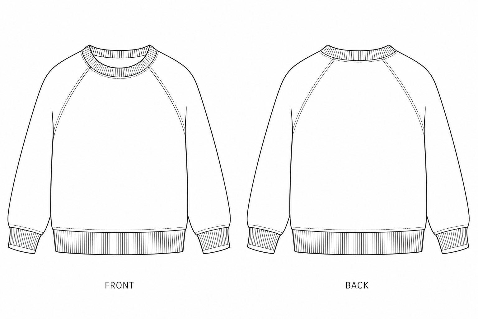 pattern-2312 front and back technical drawing