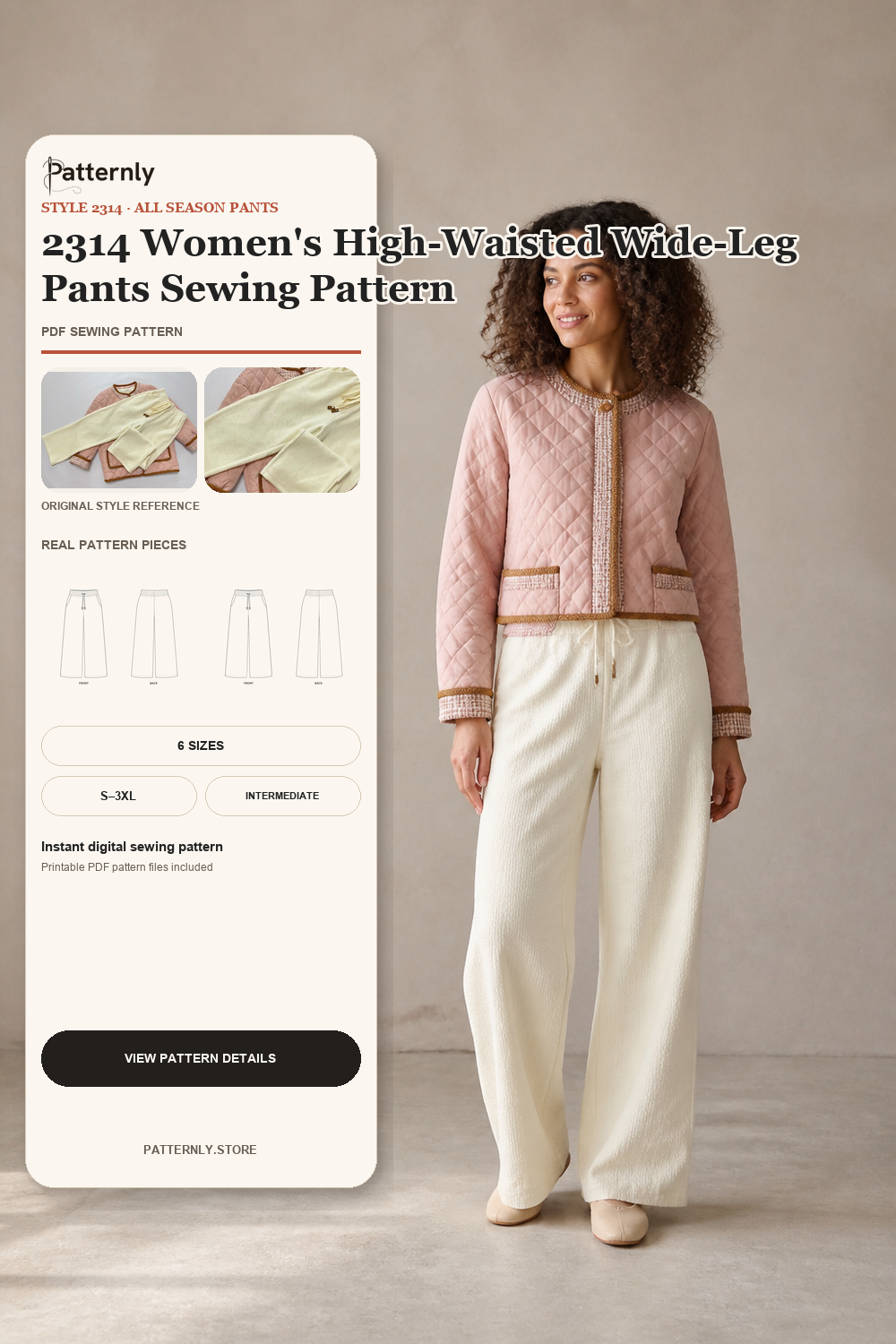 2314 Women's High-Waisted Wide-Leg Pants Sewing Pattern cover