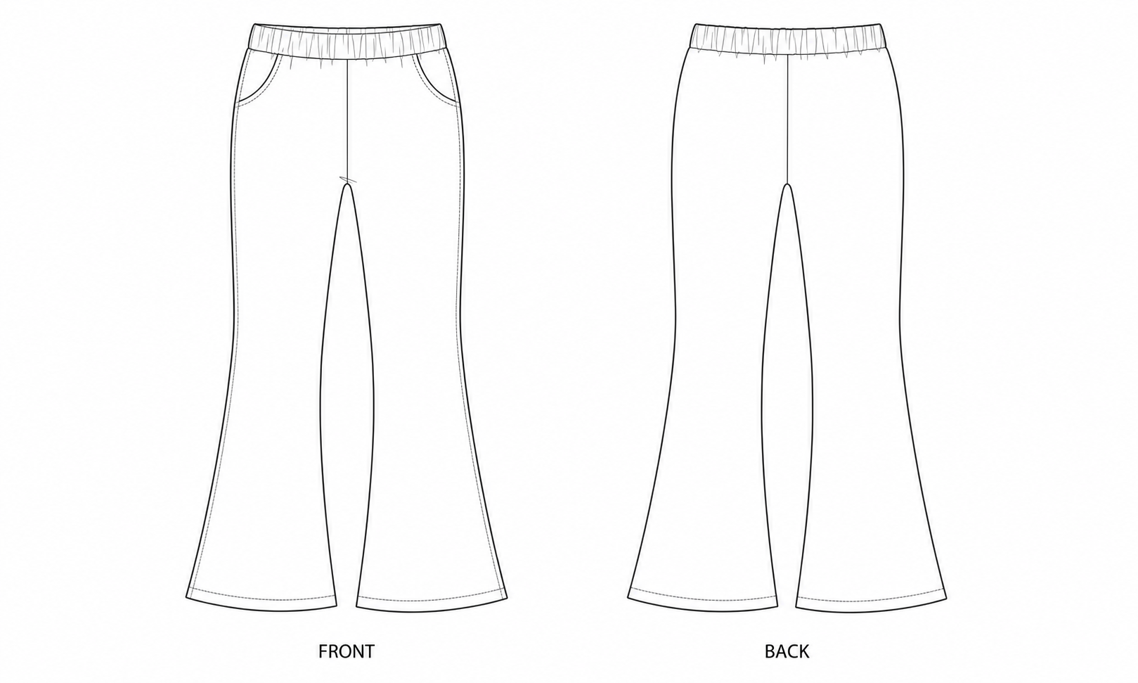 pattern-2328 front and back technical drawing
