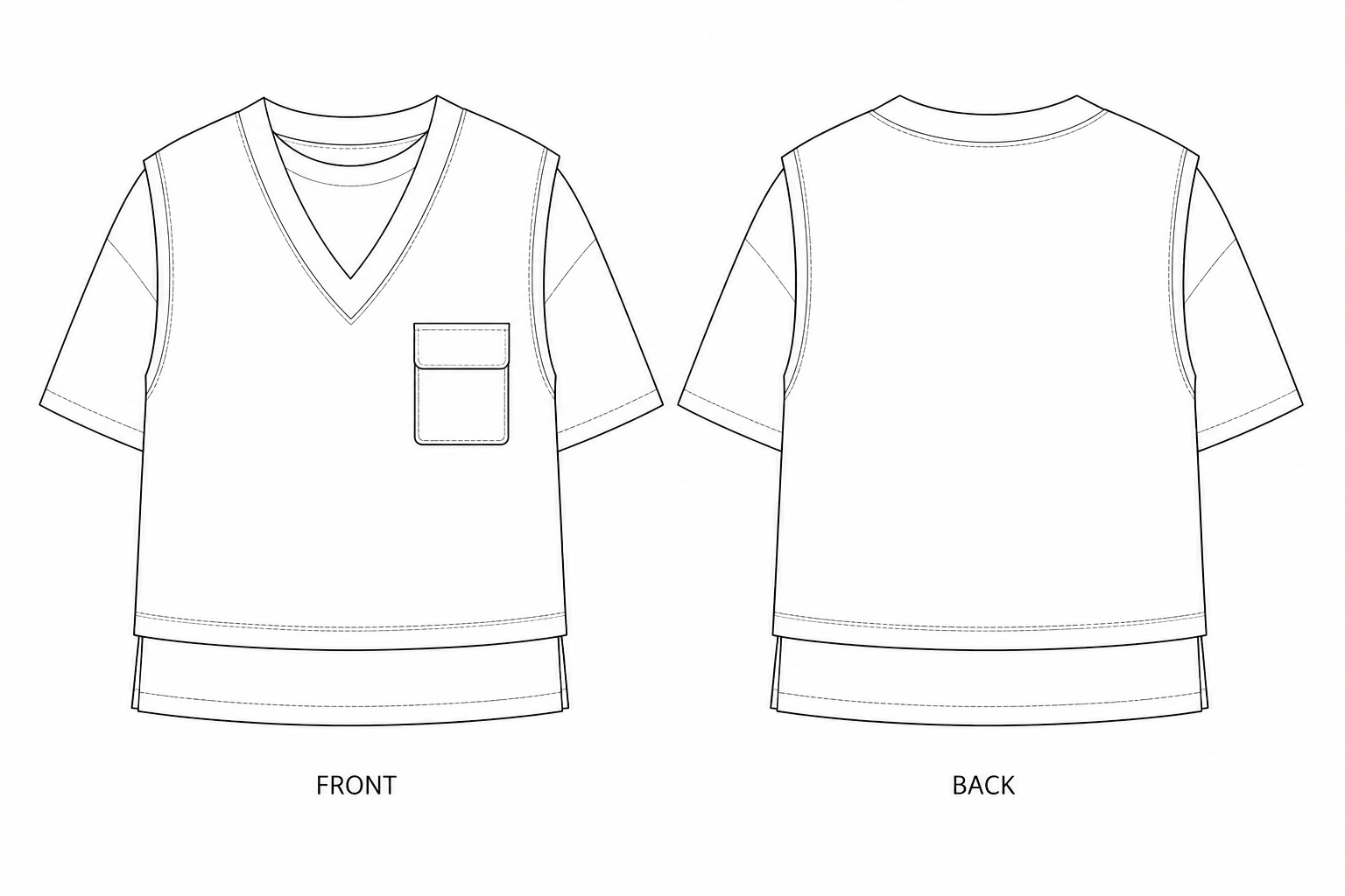 pattern-2340 front and back technical drawing