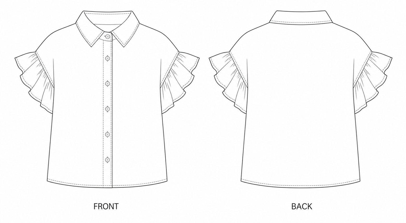 pattern-2351 front and back technical drawing