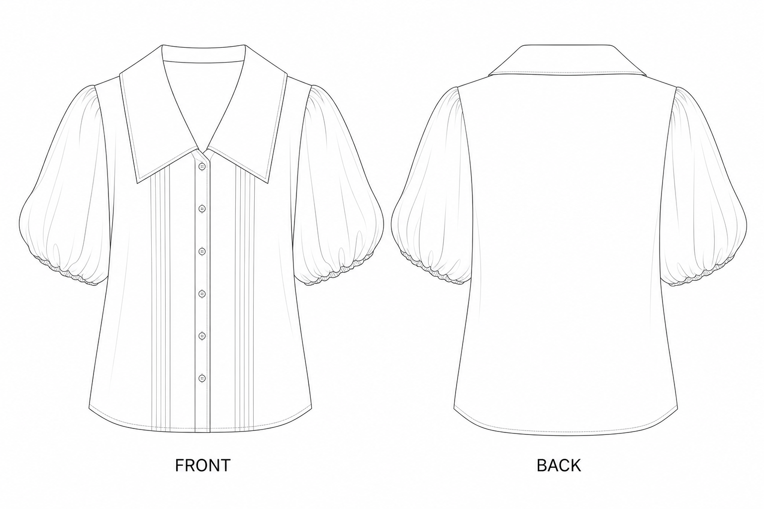 pattern-2358 front and back technical drawing