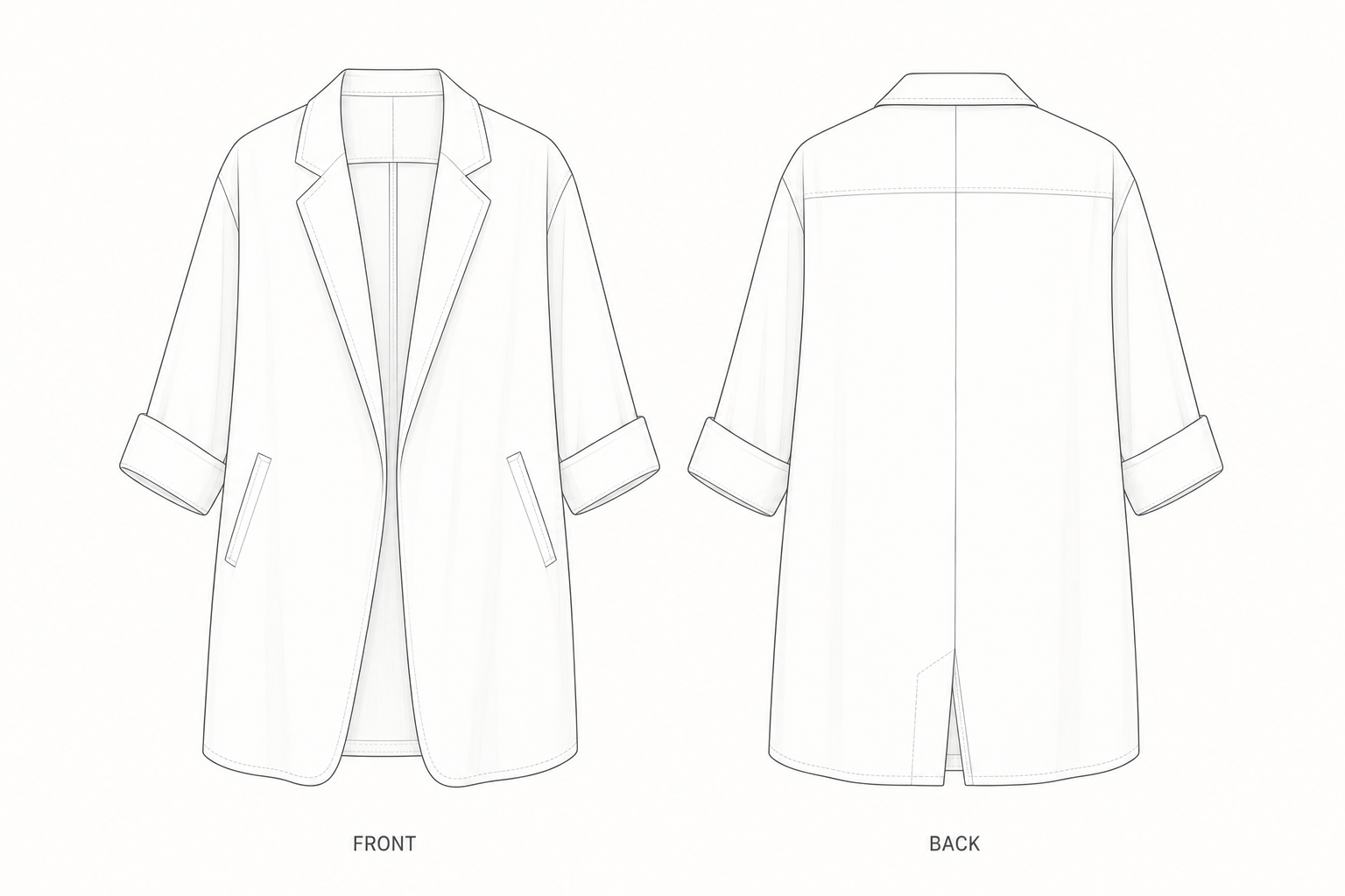 pattern-236 front and back technical drawing