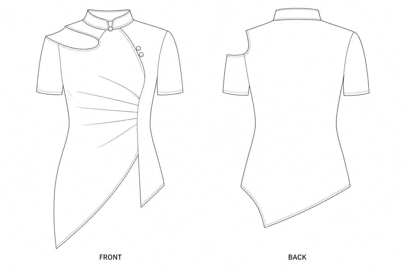 pattern-2366 front and back technical drawing
