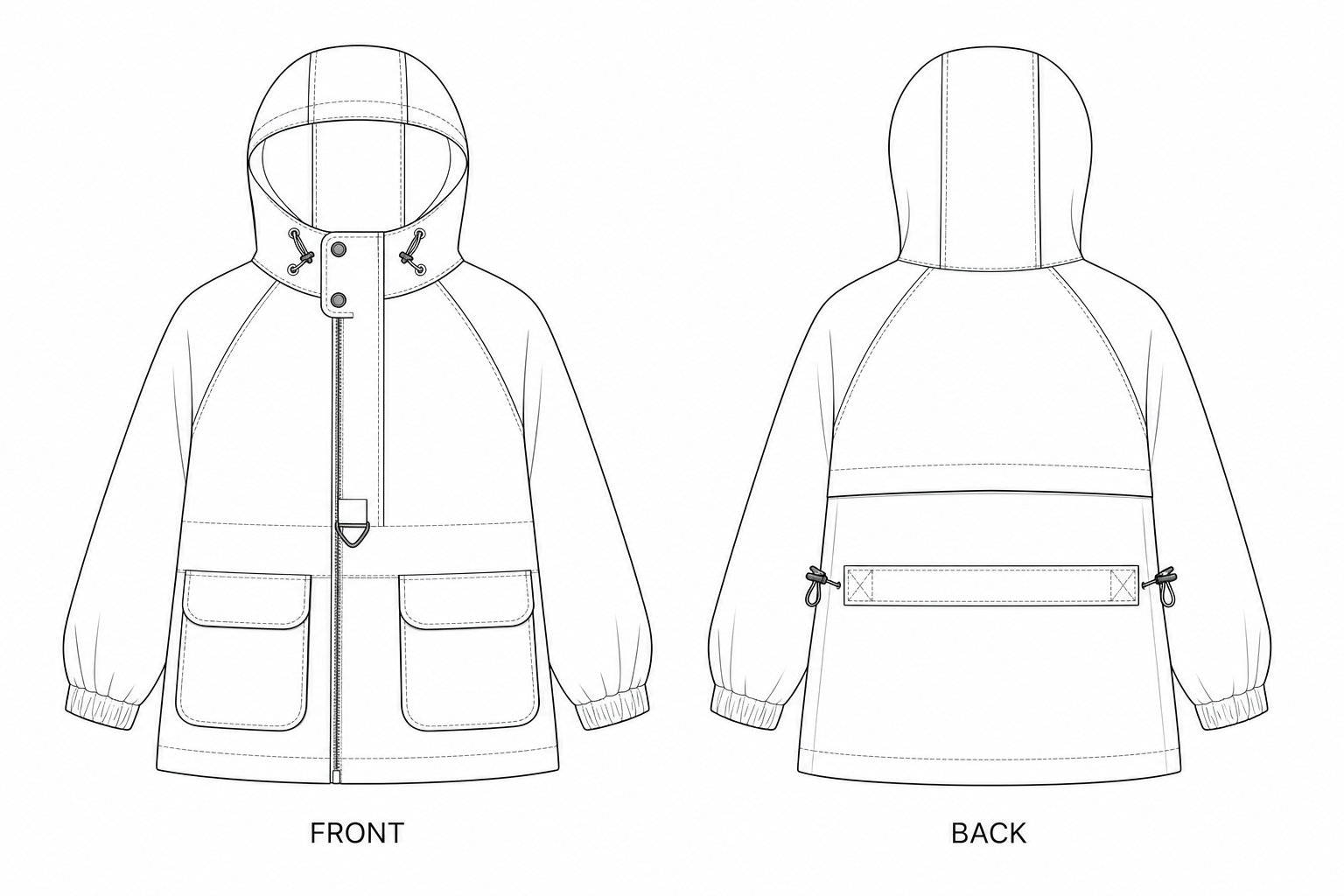 pattern-2404 front and back technical drawing