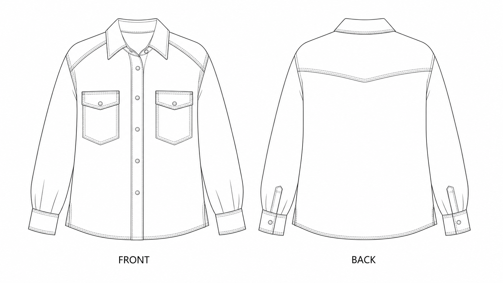 pattern-2409 front and back technical drawing