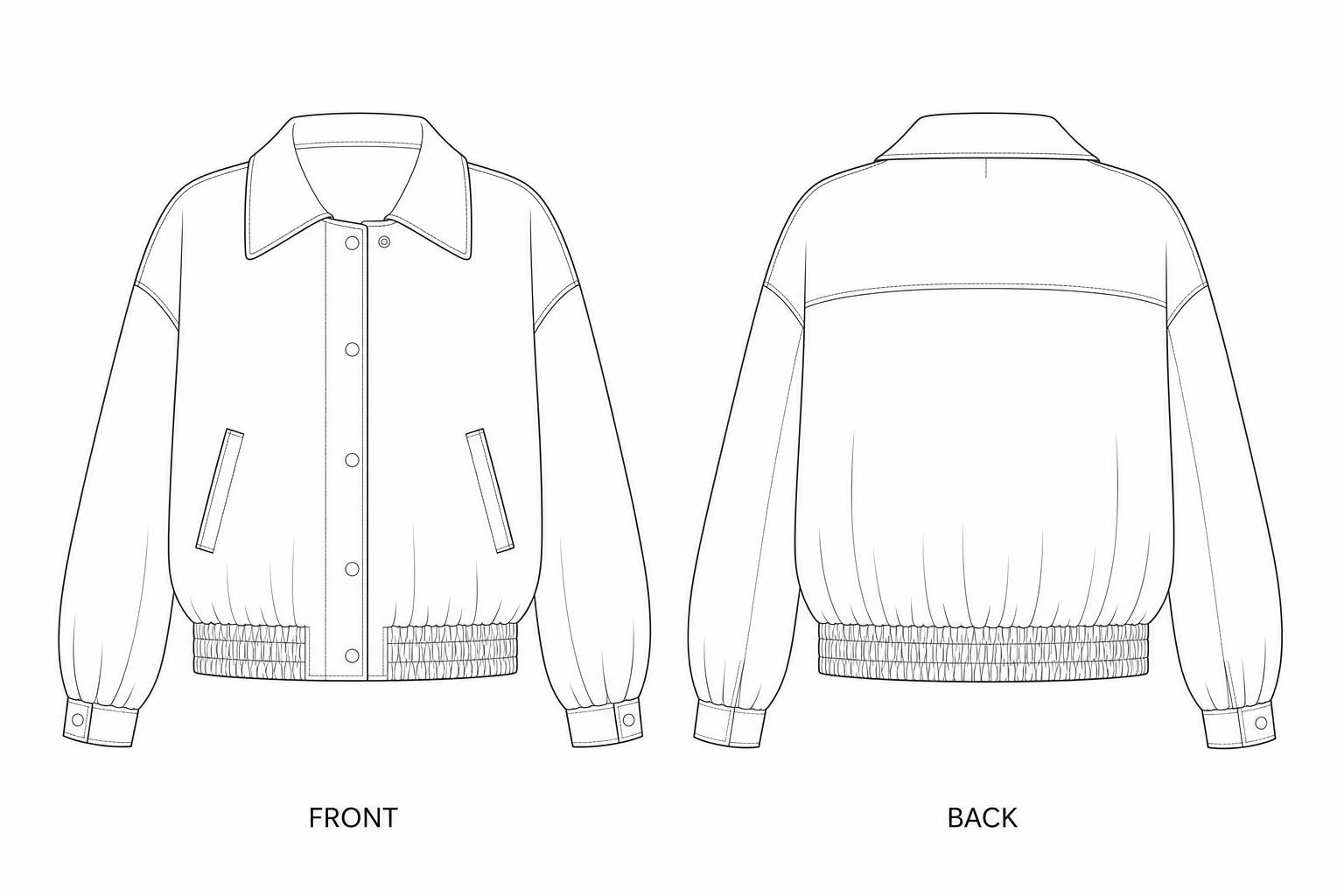pattern-2411 front and back technical drawing