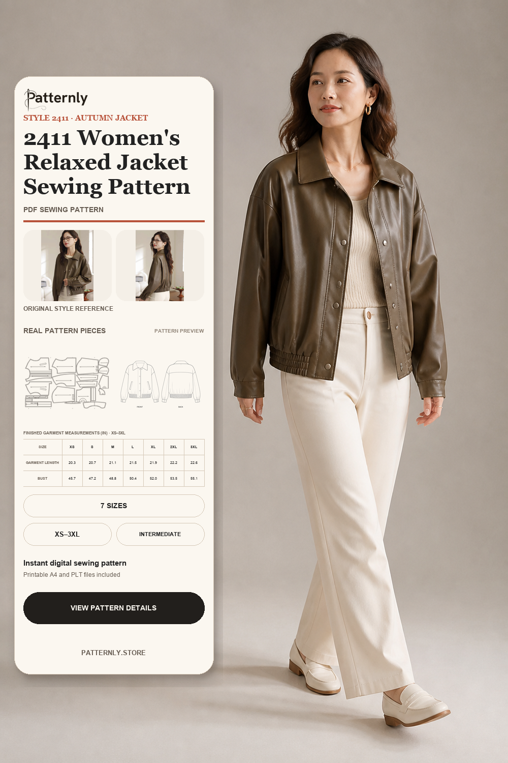 2411 Women's Relaxed Jacket Sewing Pattern