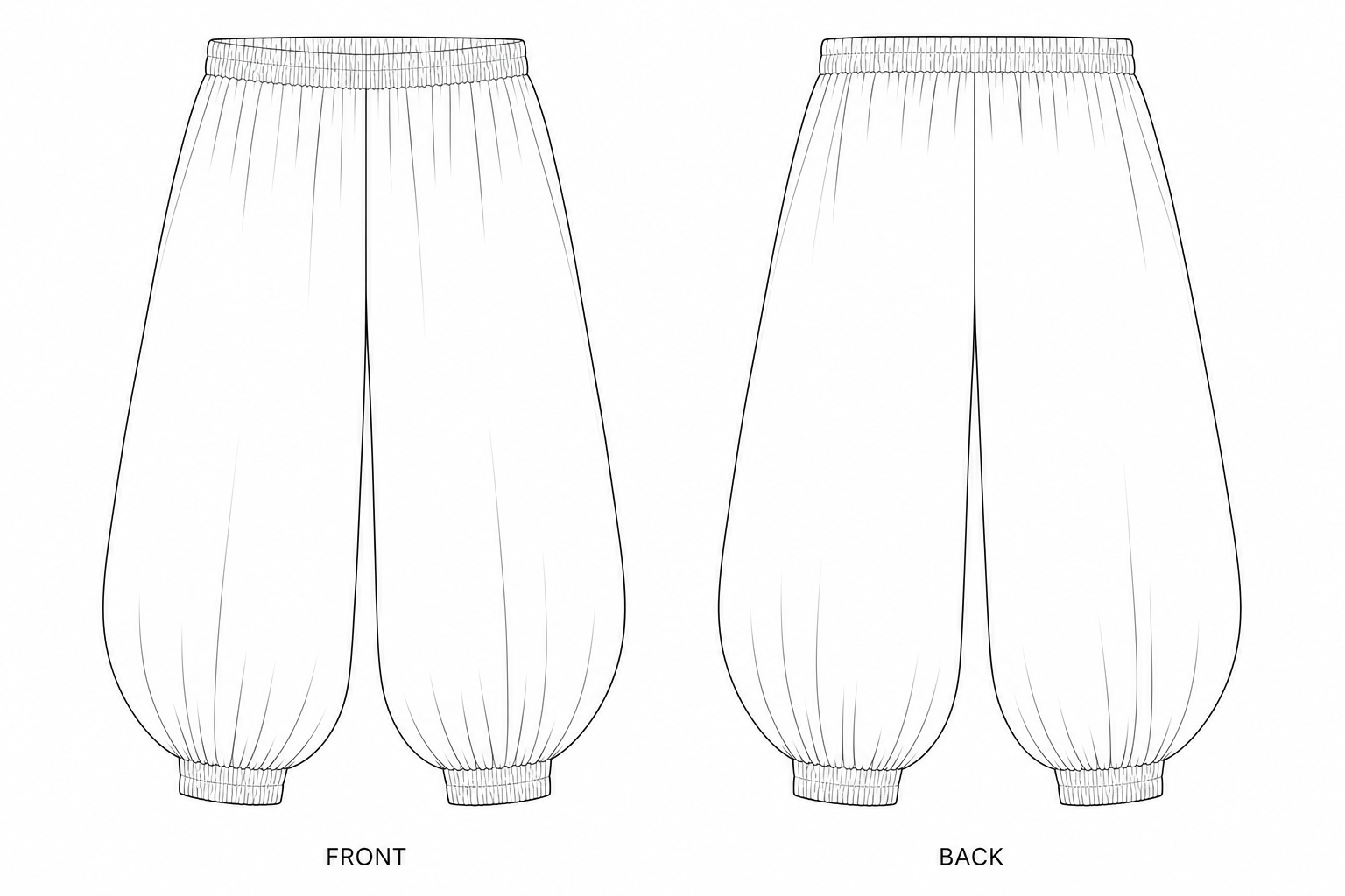 pattern-2422 front and back technical drawing