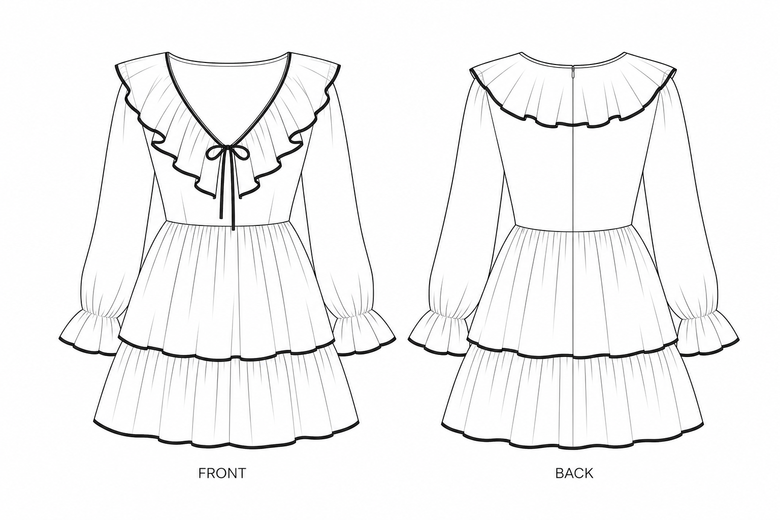 pattern-2471 front and back technical drawing