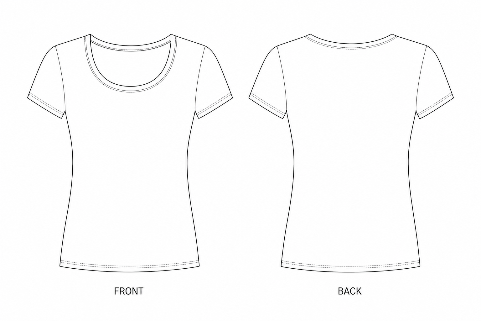 pattern-2501 front and back technical drawing