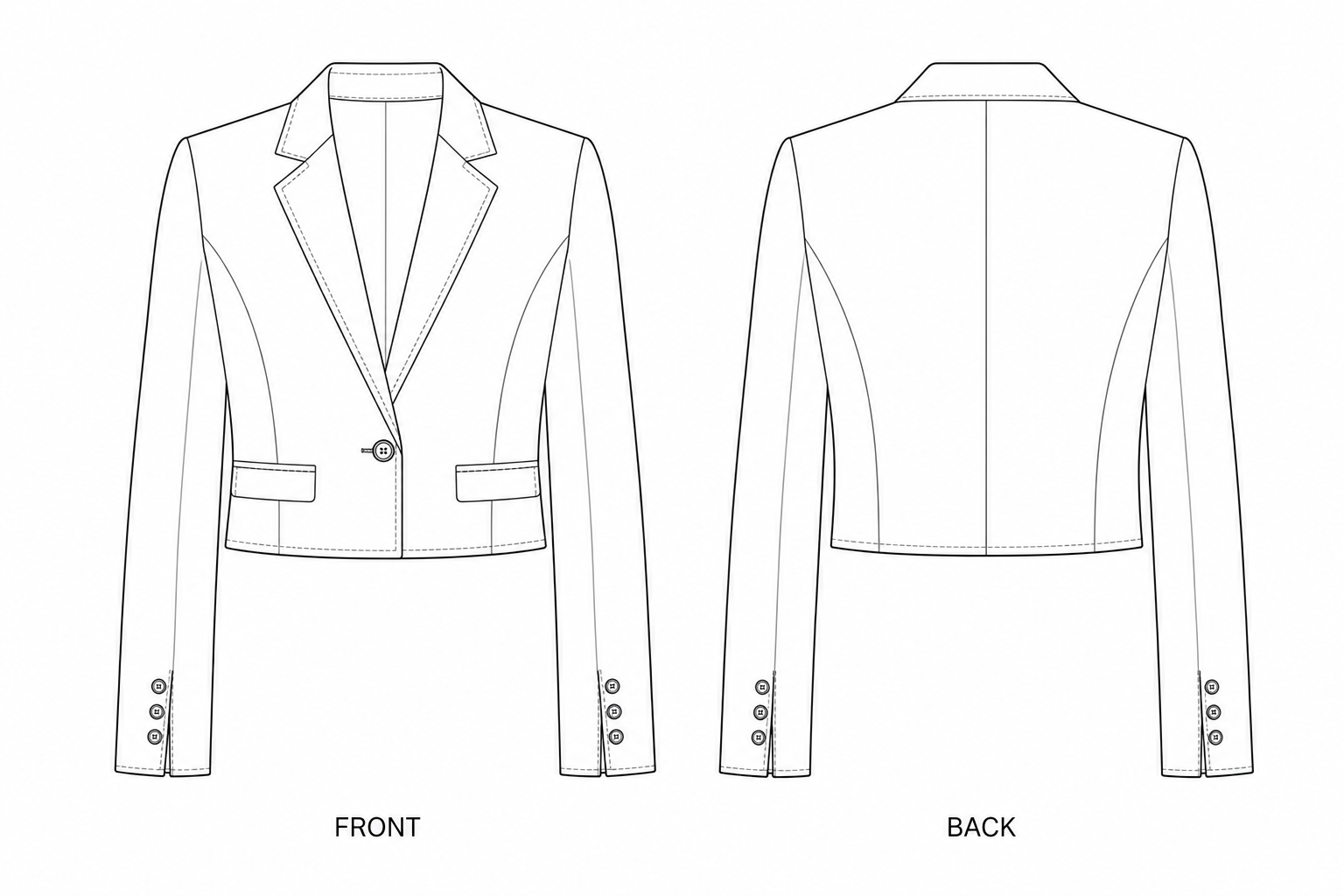 pattern-2506 front and back technical drawing