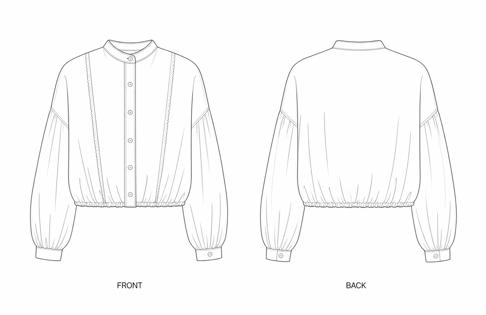 pattern-2513 front and back technical drawing