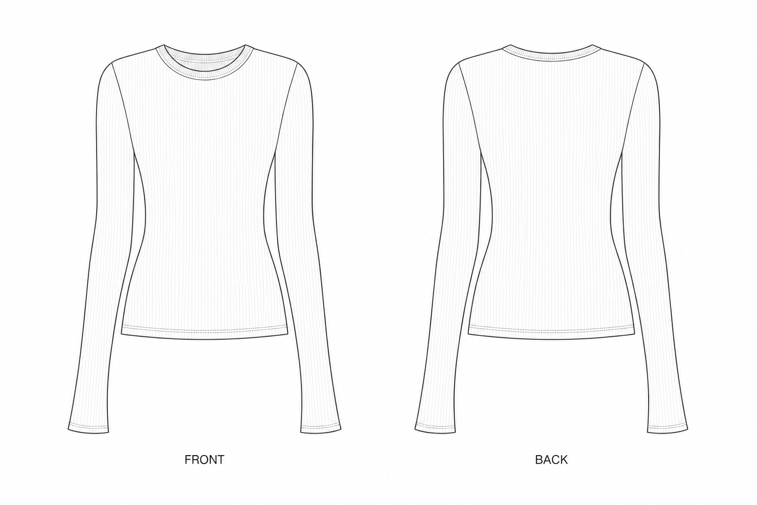 pattern-2515 front and back technical drawing