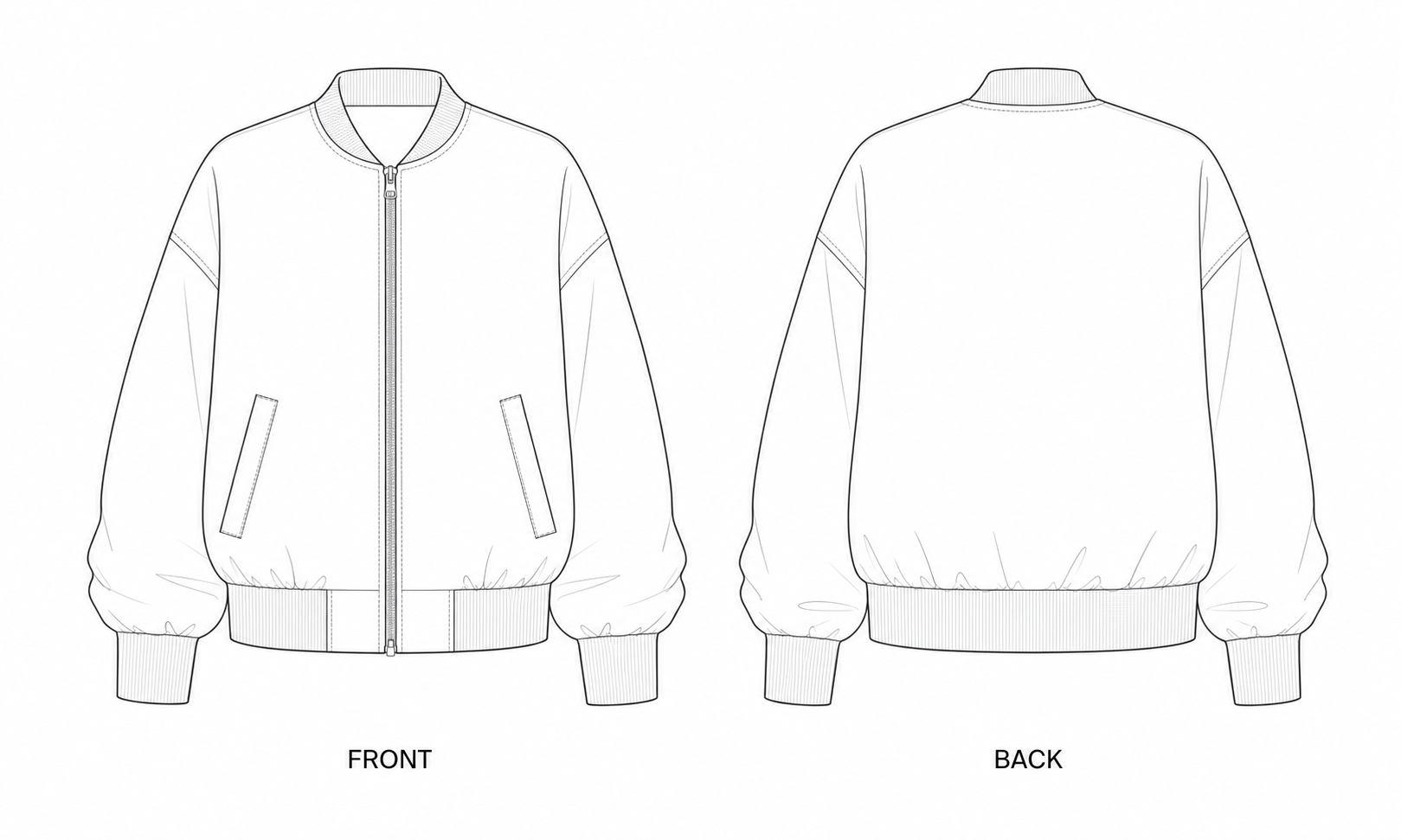 pattern-2519 front and back technical drawing