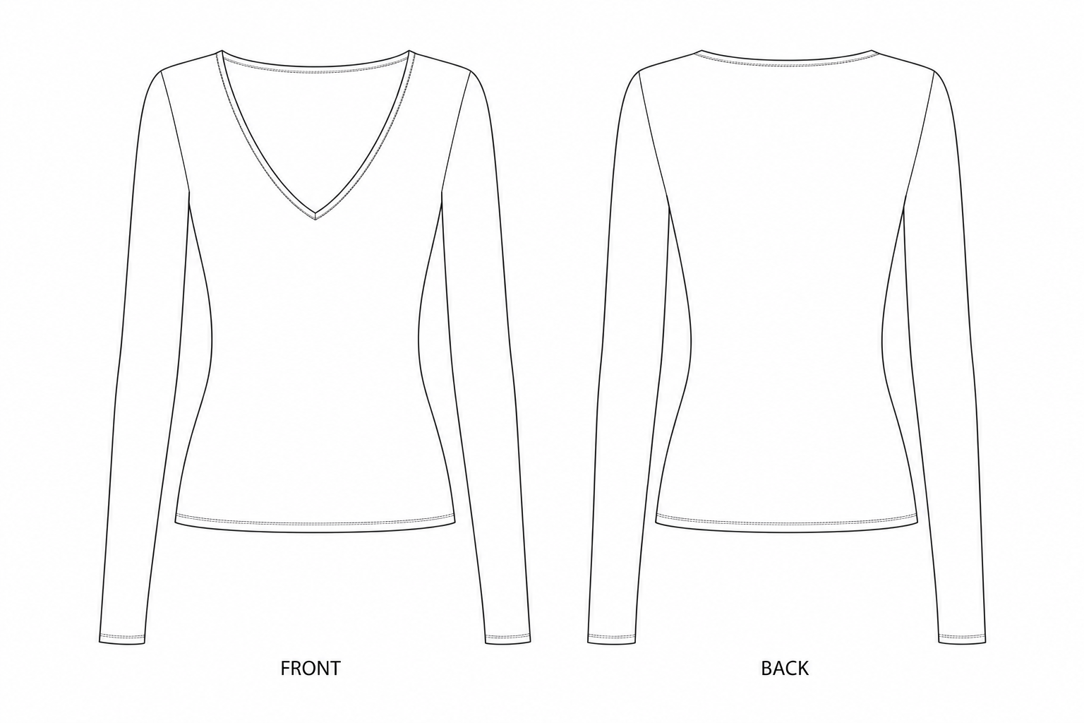 pattern-2520 front and back technical drawing